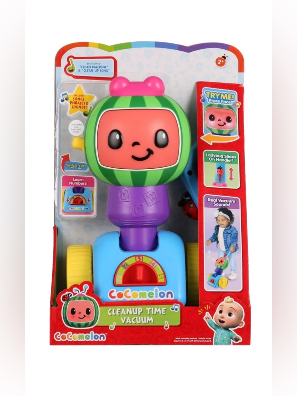 Cocomelon Cleanup Time Vacuum - Pink & Green Kids Toy